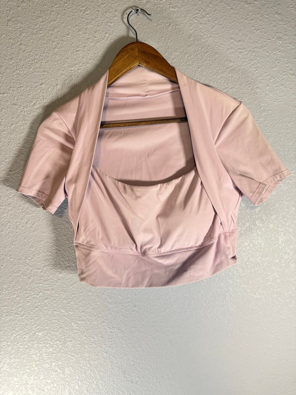 Halara Women’s Large Mauve Pink Short Sleeve Cropped Sports Shrug Bolero Top